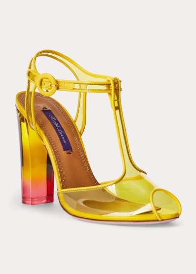 Women's Ralph Lauren Katy Dip-Dye T-Strap Sandals | 037648RZQ